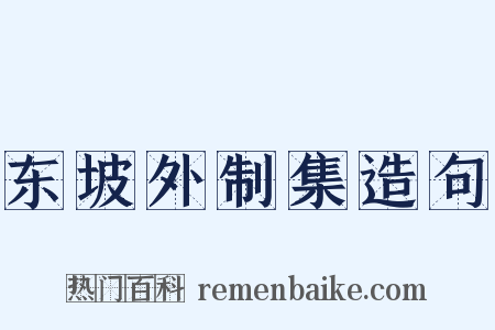 东坡外制集造句是什么意思的图片